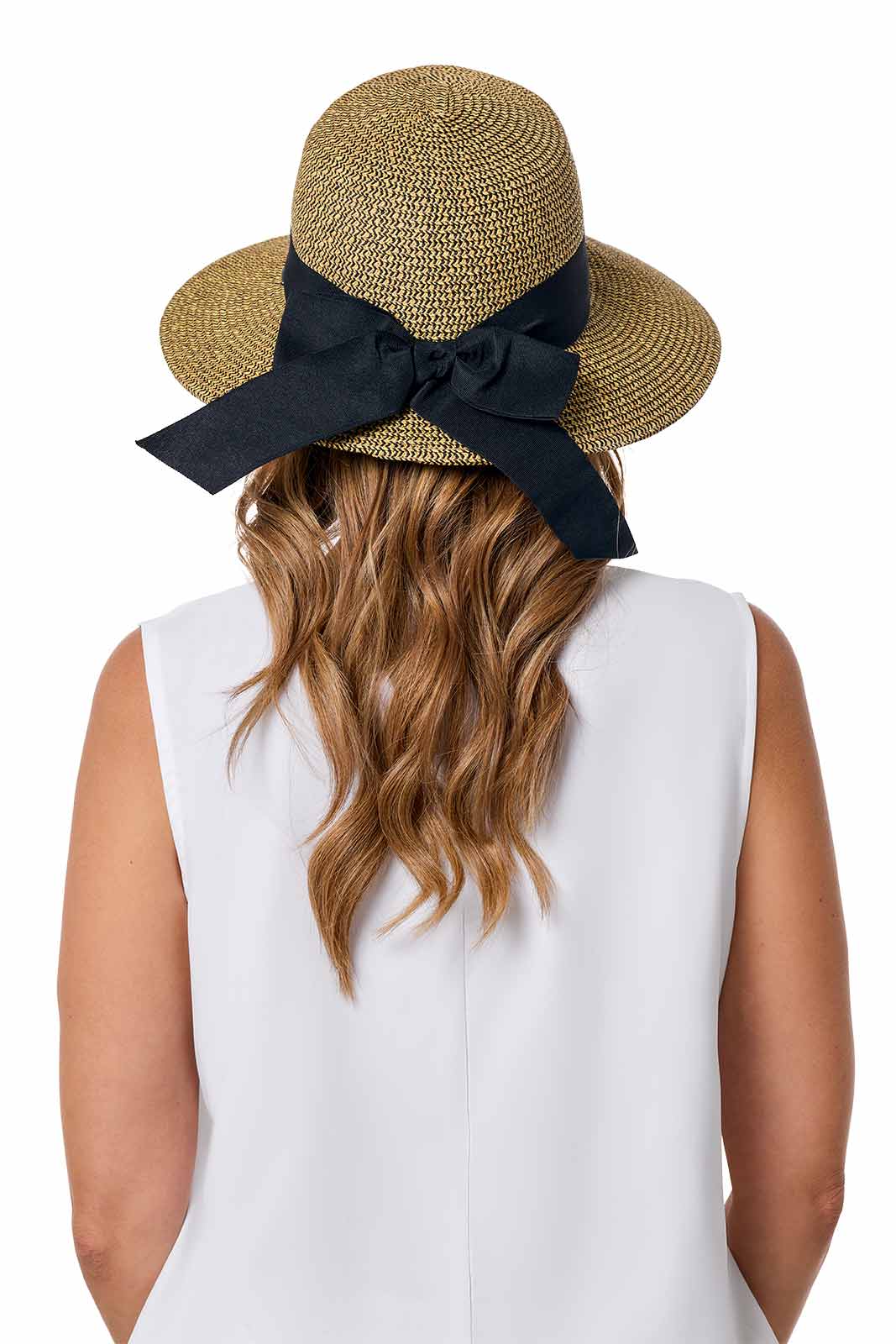 Clara Wide Brim Hat with Ribbon | Coffee - Image 5