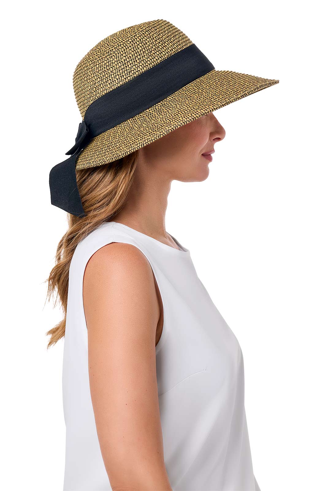 Clara Wide Brim Hat with Ribbon | Coffee - Image 6
