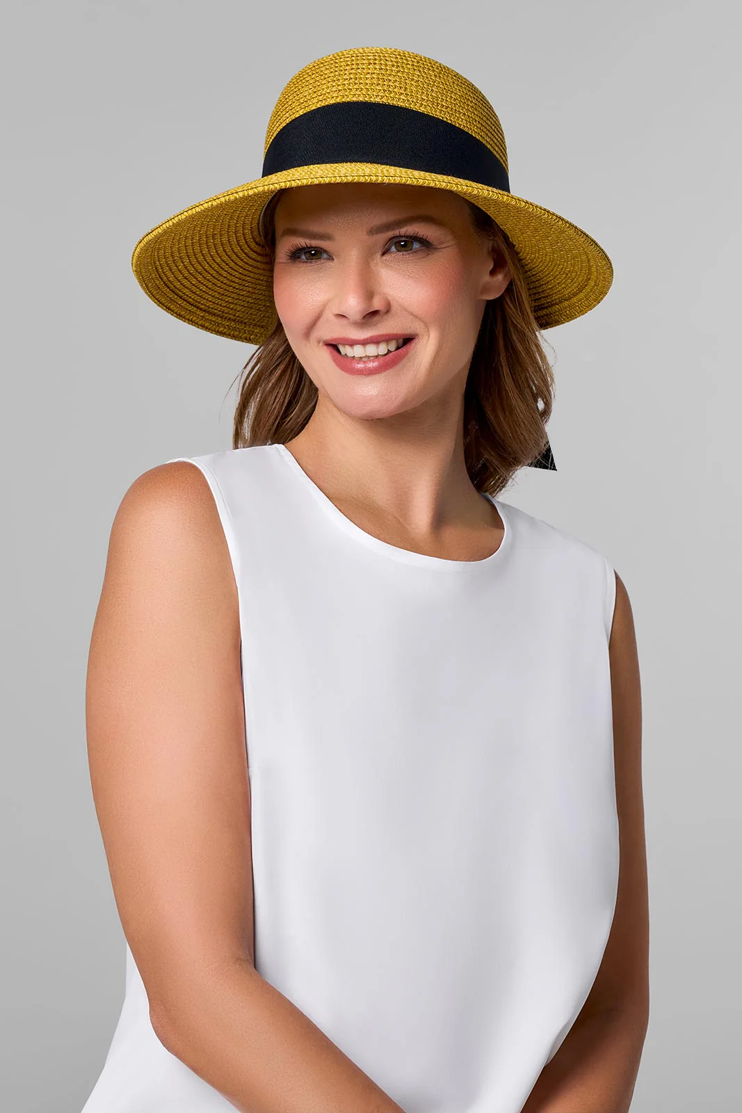 Clara Wide Brim Hat with Ribbon | Natural - Image 2