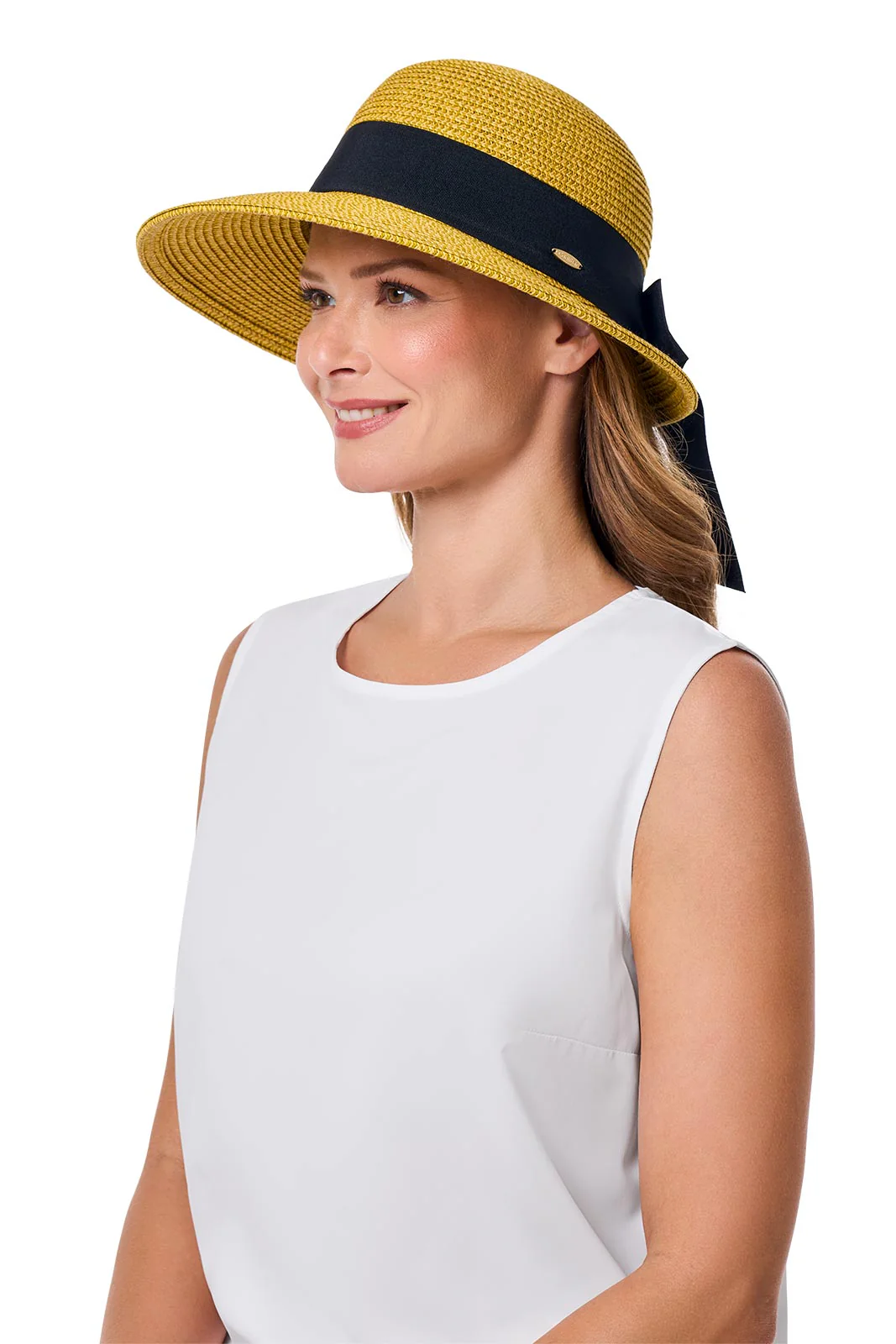 Clara Wide Brim Hat with Ribbon | Natural - Image 3