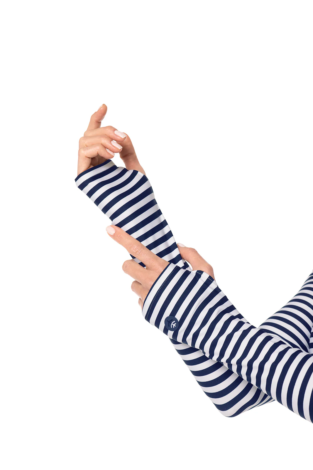 Women's Bayfront Rash Guard | White/Navy Stripe - Image 8