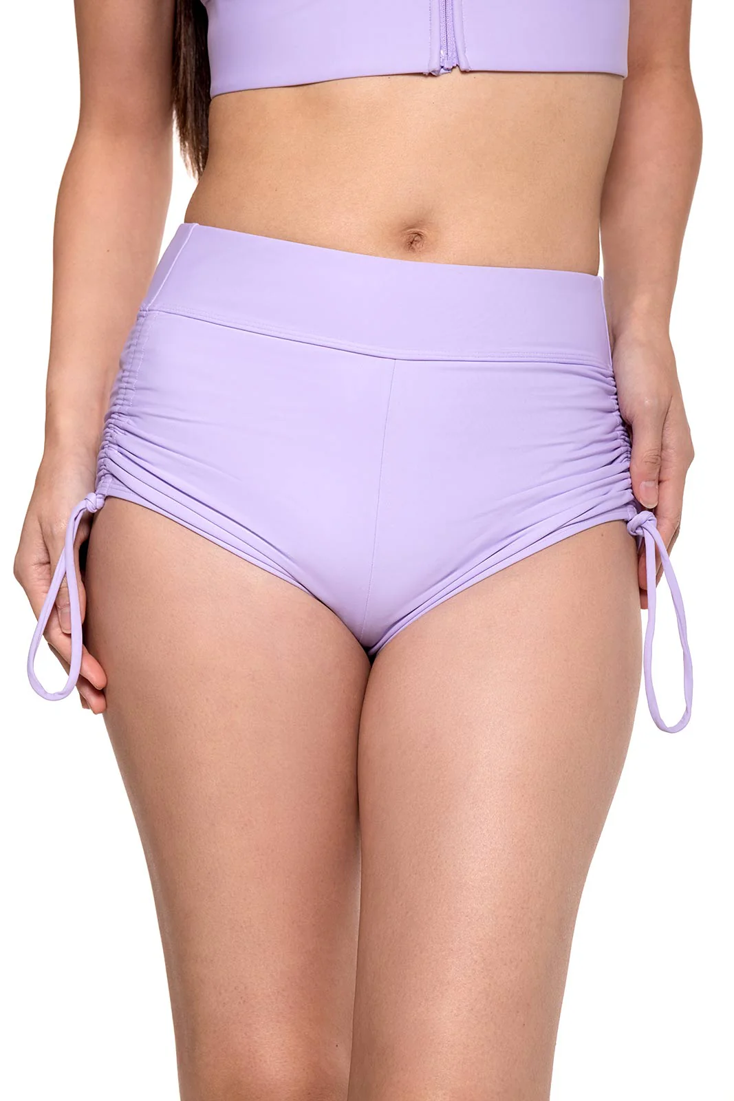 Women's Bayshore Ruched Swim Shorts | Lavendula - Image 5