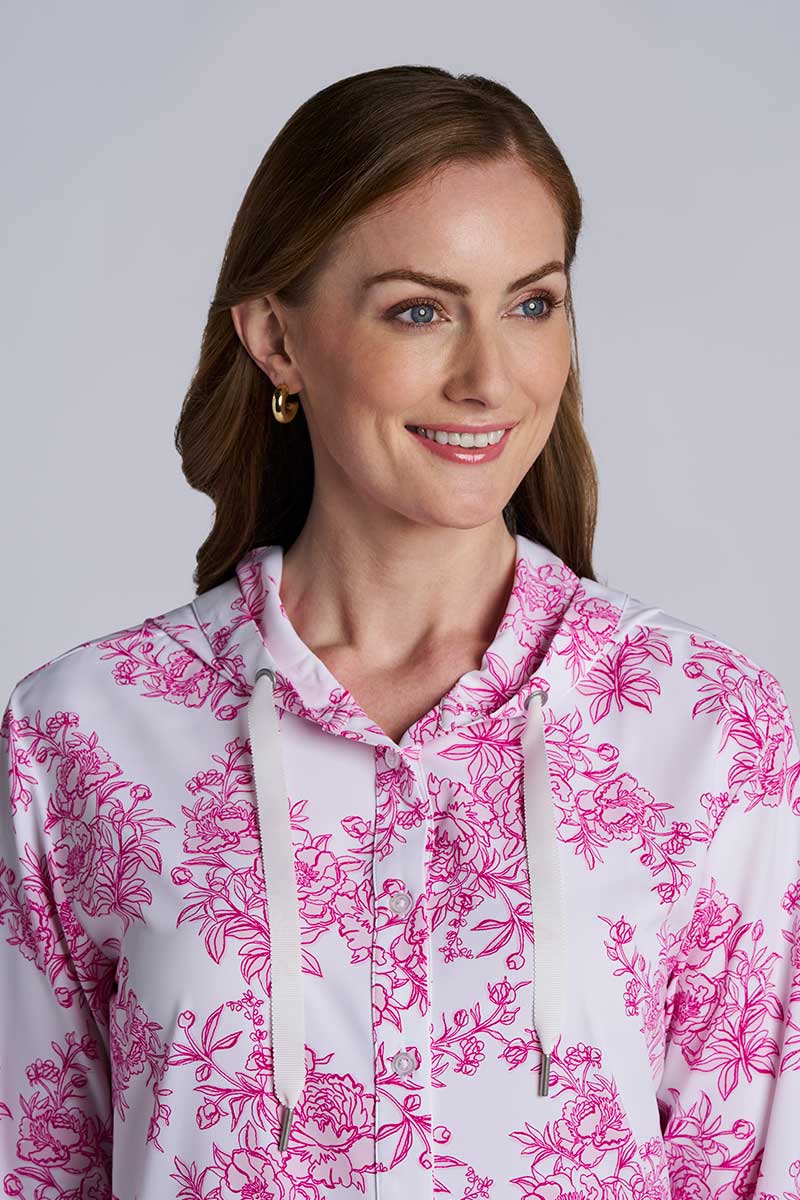 Women's Palma Aire Beach Long Sleeve Shirt | Fuchsia Bouquet - Image 4