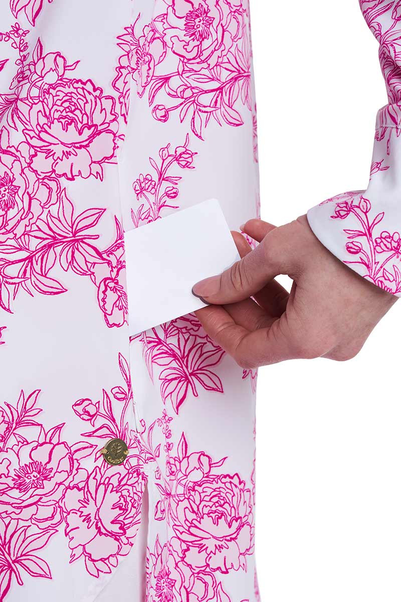 Women's Palma Aire Beach Long Sleeve Shirt | Fuchsia Bouquet - Image 6
