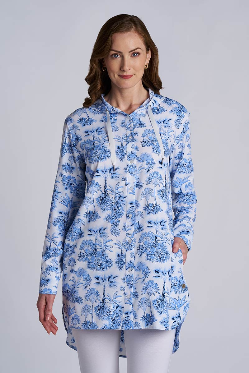 Women's Palma Aire Beach Long Sleeve Shirt | Periwinkle Isla Bonita - Image 2