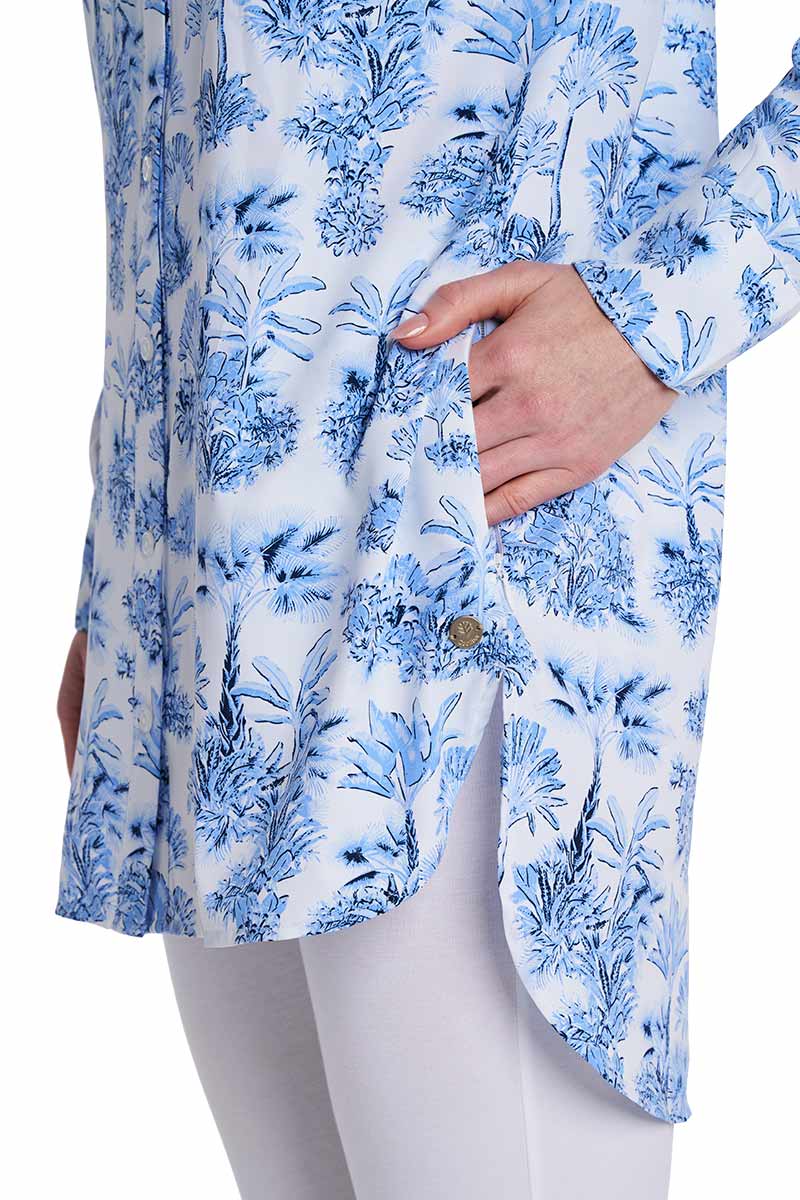 Women's Palma Aire Beach Long Sleeve Shirt | Periwinkle Isla Bonita - Image 7