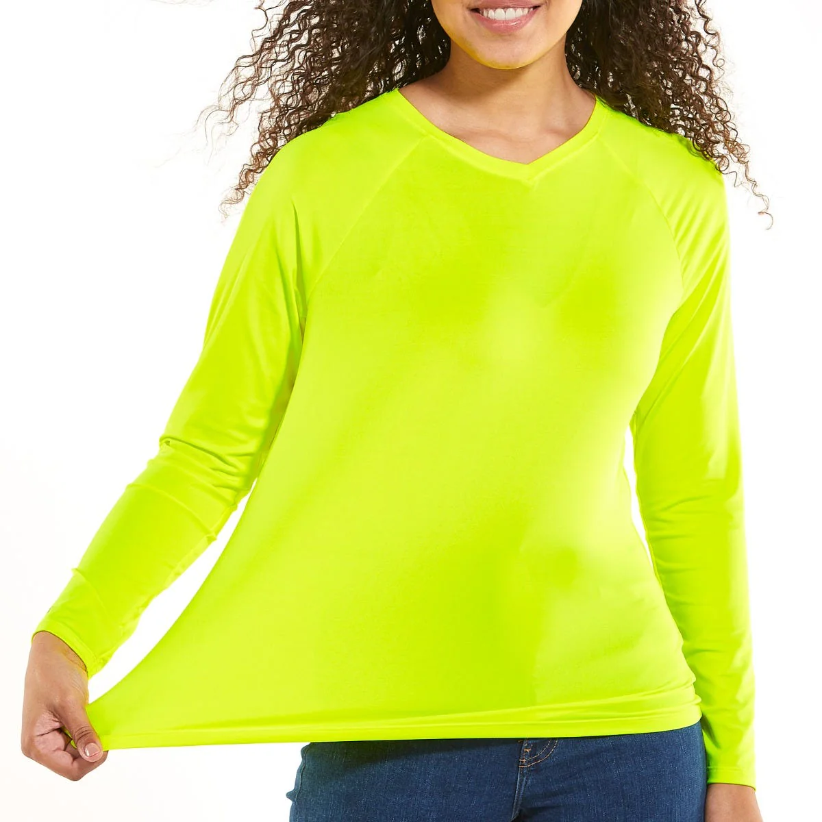 Women's Bosun V-Neck Long Sleeve Tee | Safety Yellow