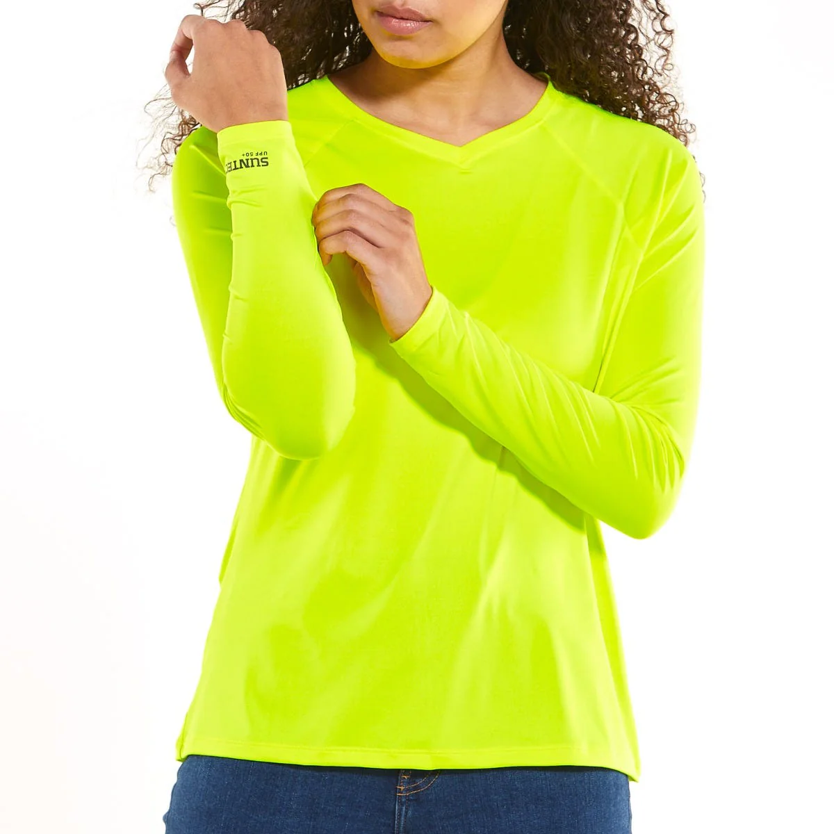 Women's Bosun V-Neck Long Sleeve Tee | Safety Yellow - Image 2