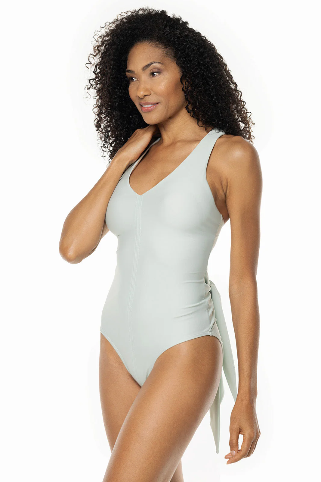 Women's Breakwater Wrap Swimsuit | Misty Aqua - Image 7