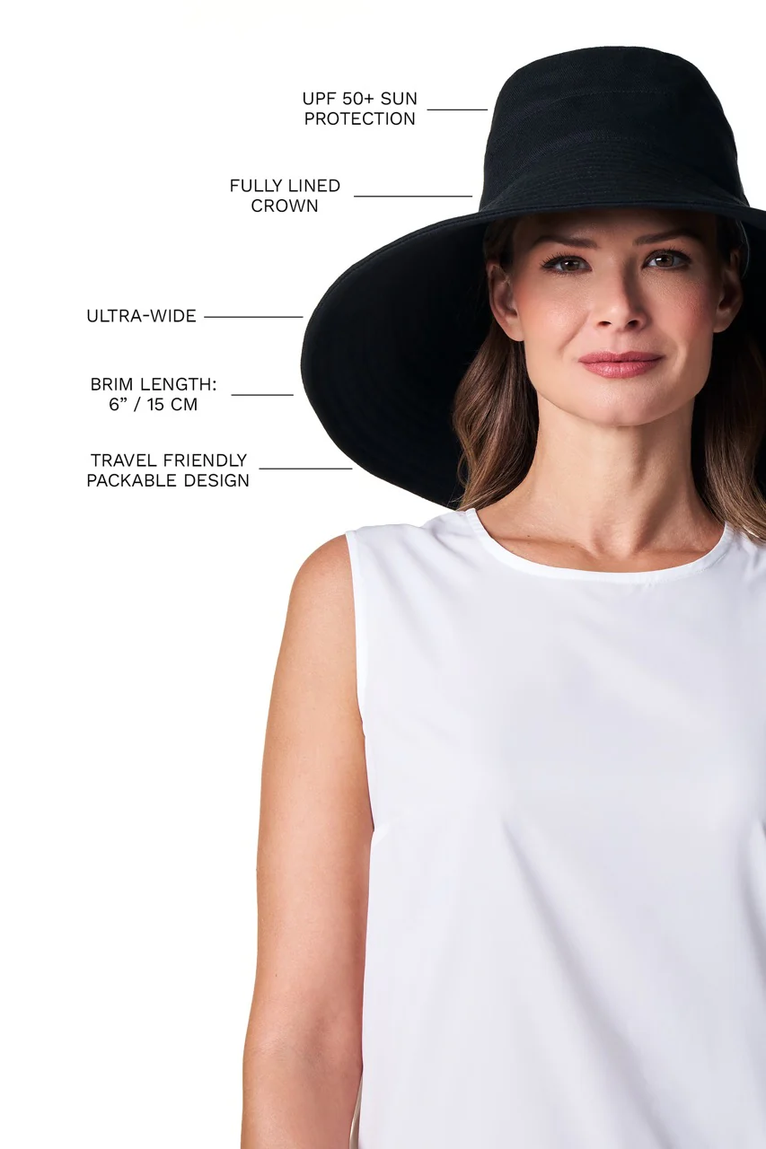Women's Brittany Beach Hat | Black - Image 4
