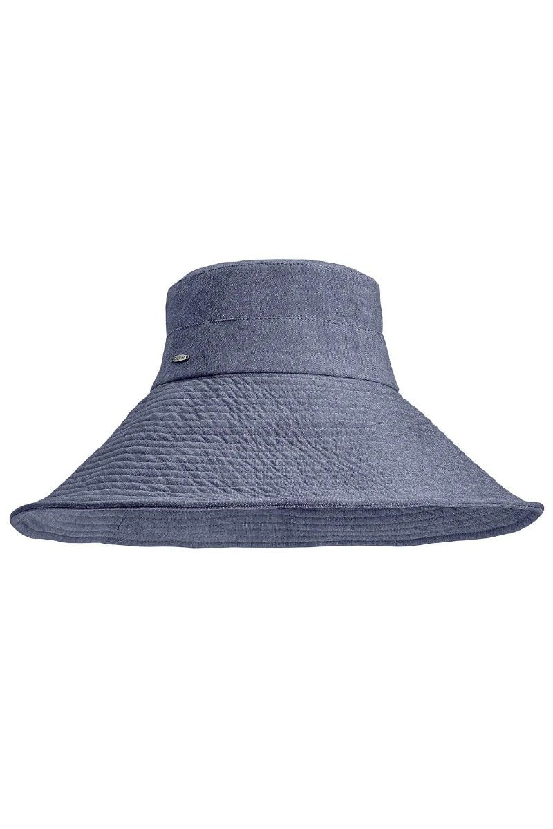 Women's Brittany Beach Hat | Denim Blue Chambray - Image 6