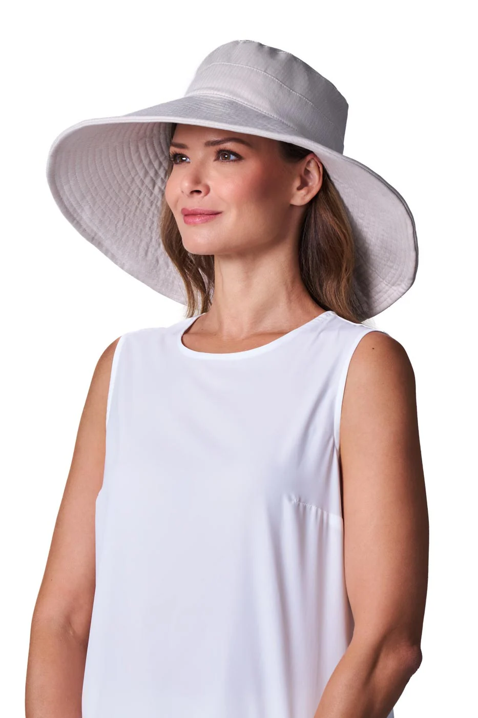 Women's Brittany Beach Hat | Natural Modern Herringbone - Image 2