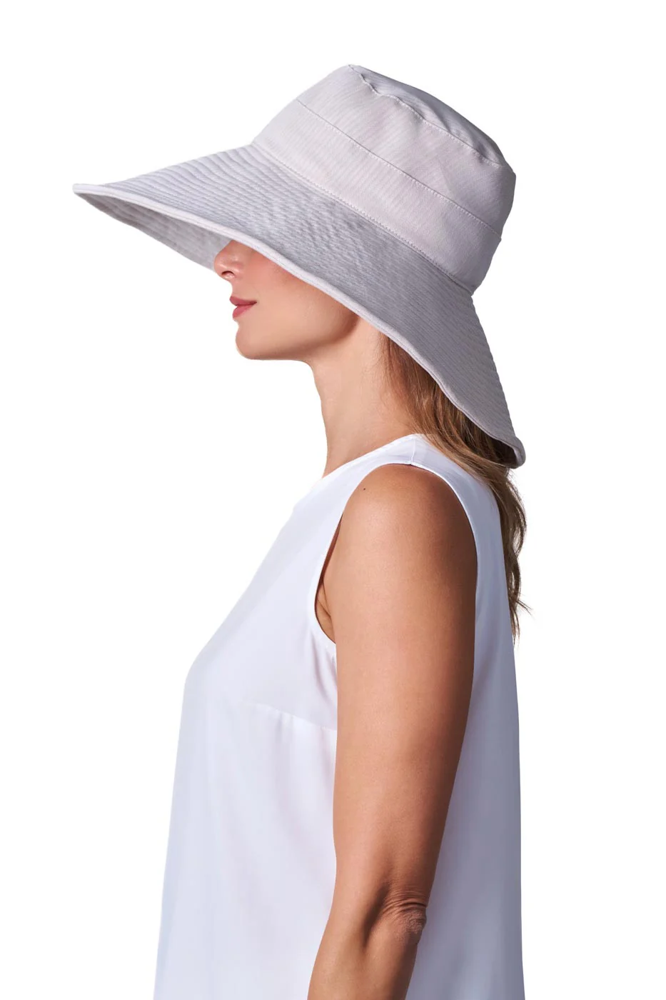 Women's Brittany Beach Hat | Natural Modern Herringbone - Image 3