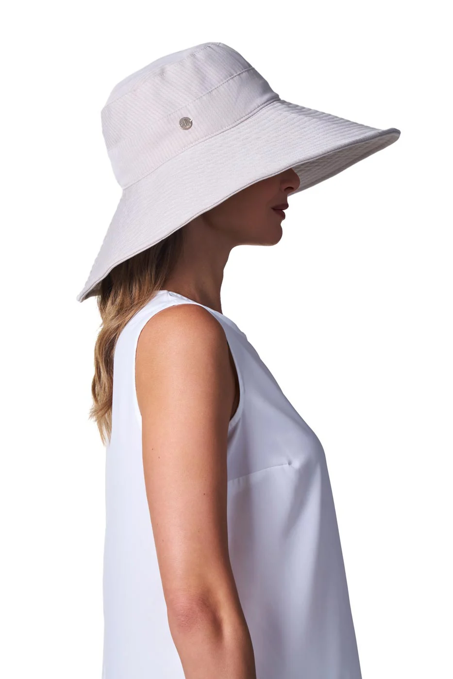 Women's Brittany Beach Hat | Natural Modern Herringbone - Image 5