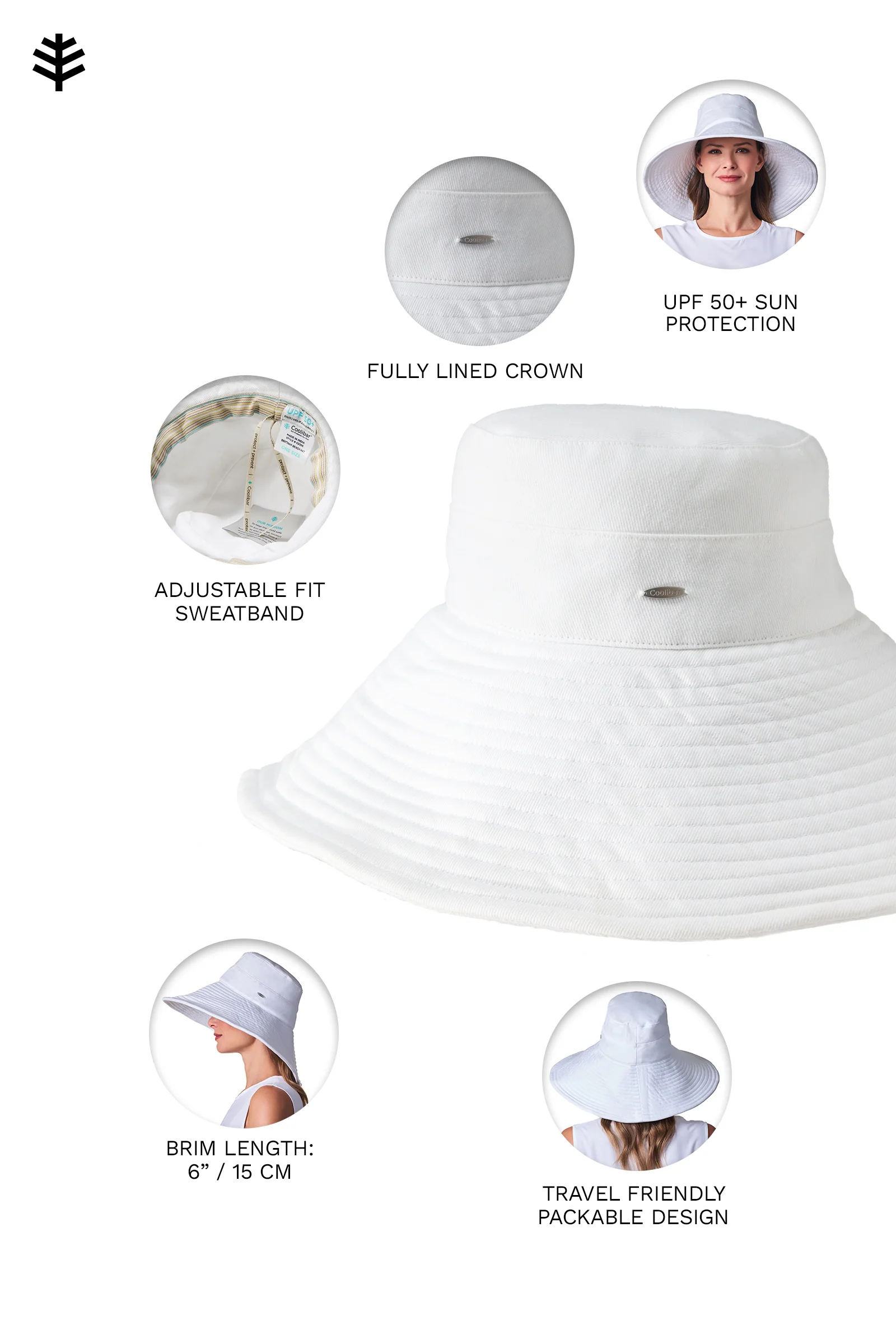 Women's Brittany Beach Hat | Natural Modern Herringbone - Image 6