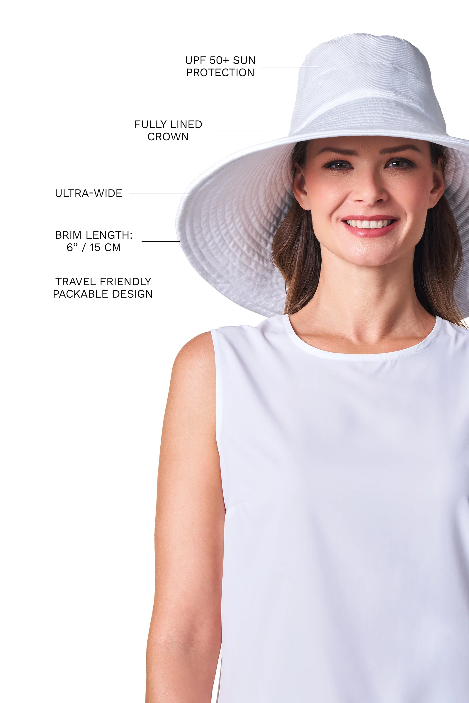 Women's Brittany Beach Hat | White - Image 4