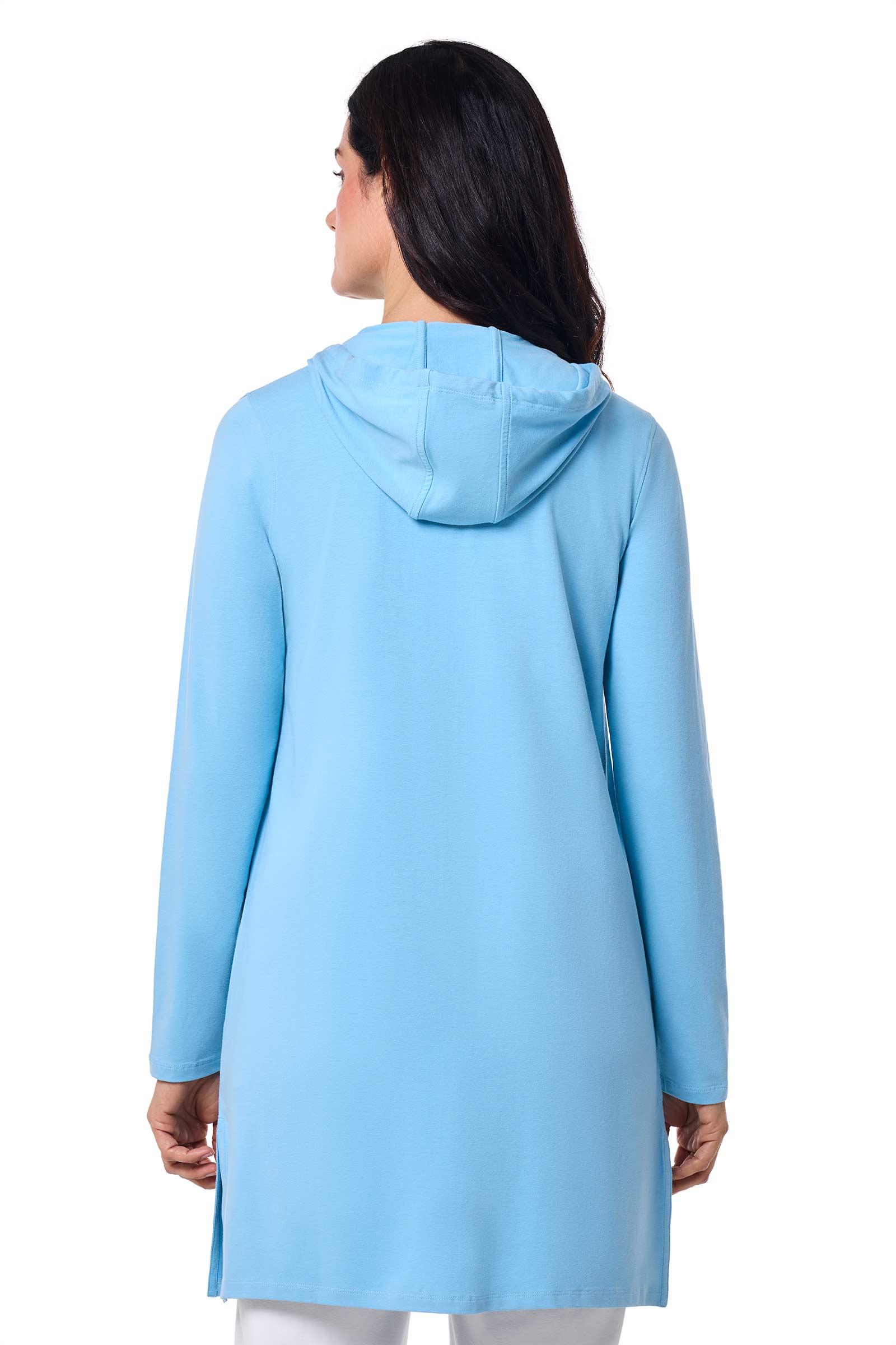 Women's Cabana Long Zip-Up Hoodie | Arctic Blue - Image 4