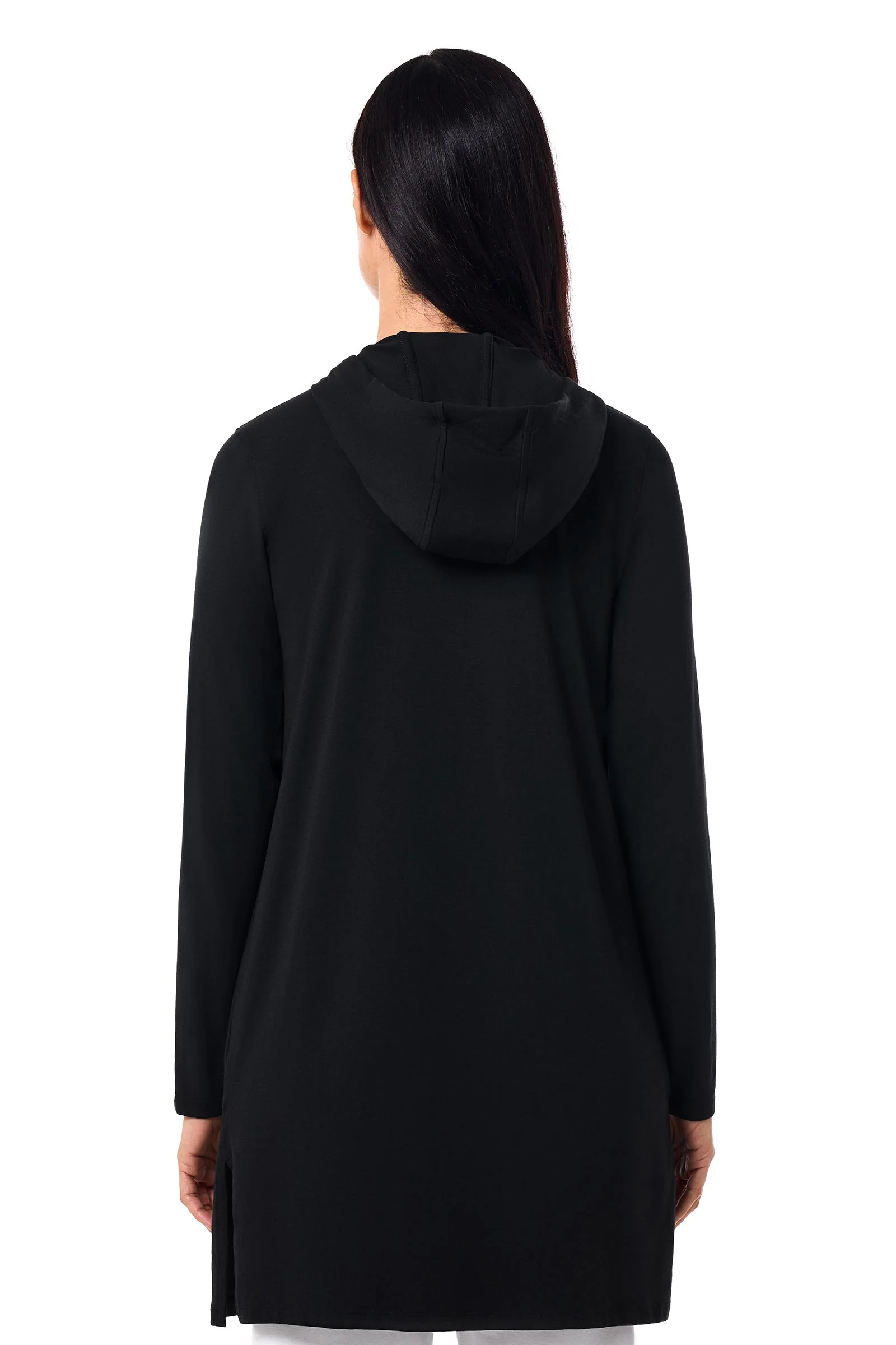 Women's Cabana Long Zip-Up Hoodie | Black - Image 6