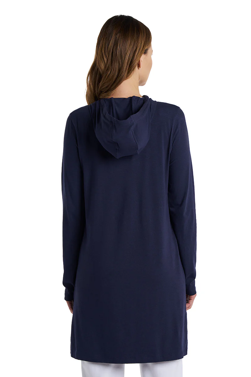 Women's Cabana Long Zip-Up Hoodie | Navy - Image 4