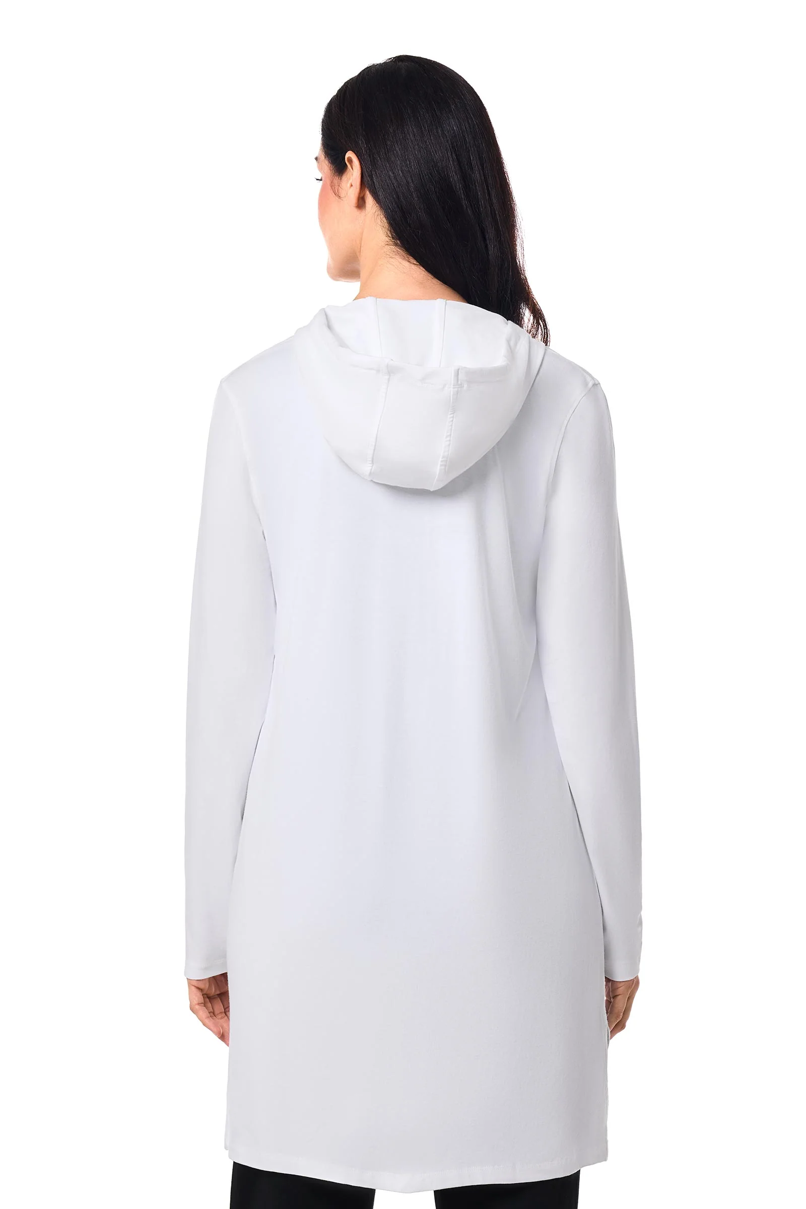 Women's Cabana Long Zip-Up Hoodie | White - Image 4