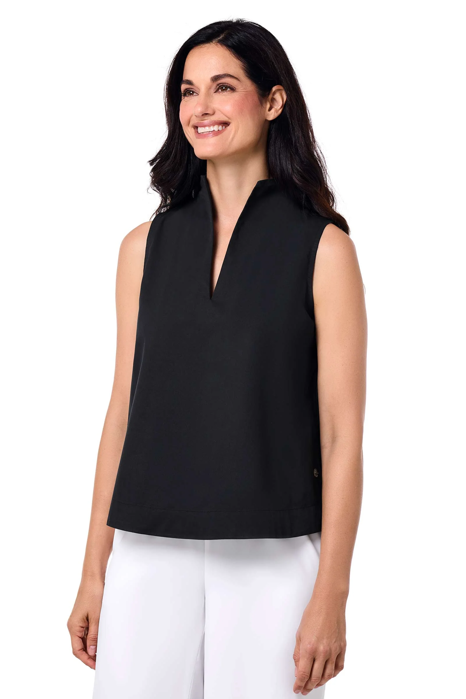 Women's Cape Coral Stand Collar Blouse | Black - Image 2