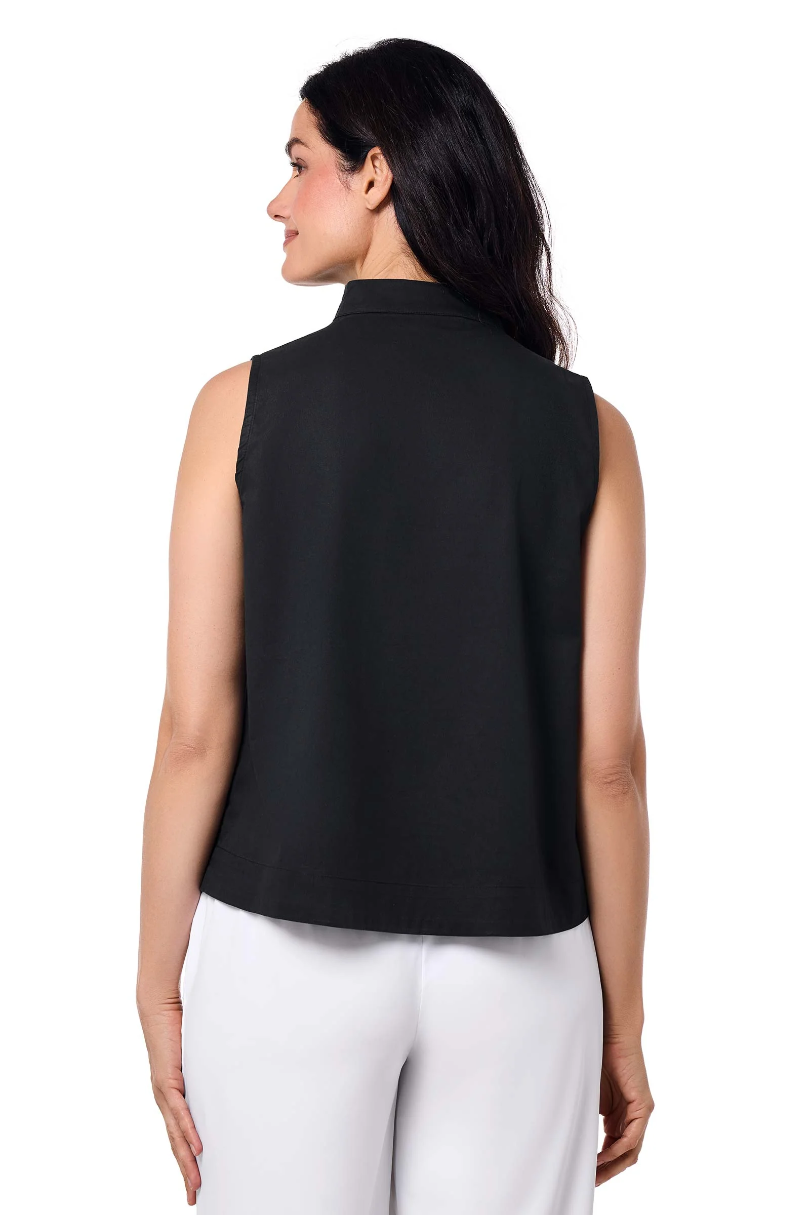 Women's Cape Coral Stand Collar Blouse | Black - Image 3
