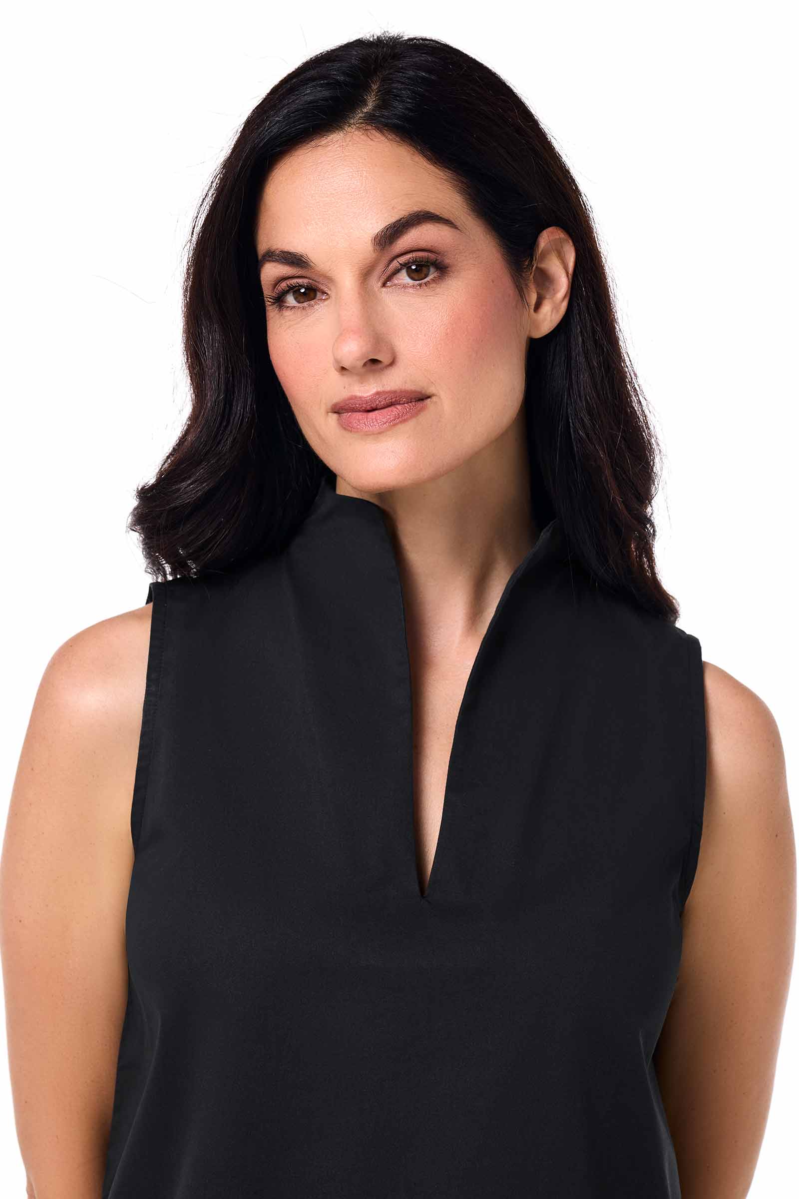 Women's Cape Coral Stand Collar Blouse | Black - Image 4