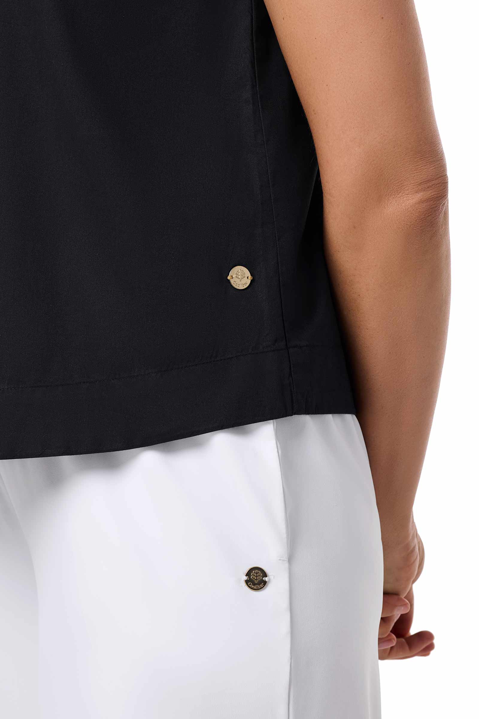 Women's Cape Coral Stand Collar Blouse | Black - Image 5