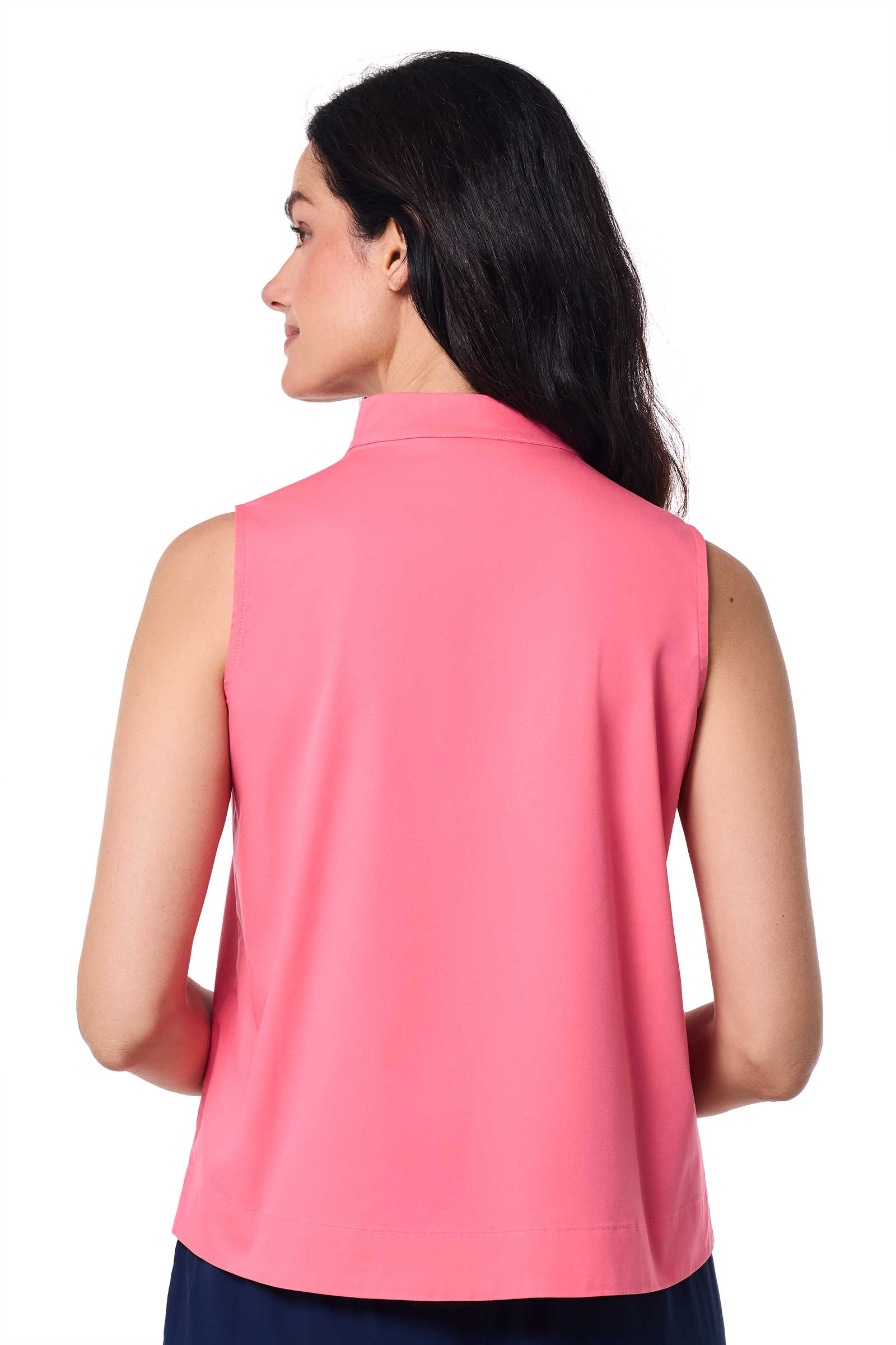 Women's Cape Coral Stand Collar Blouse | Sunkist Coral - Image 3