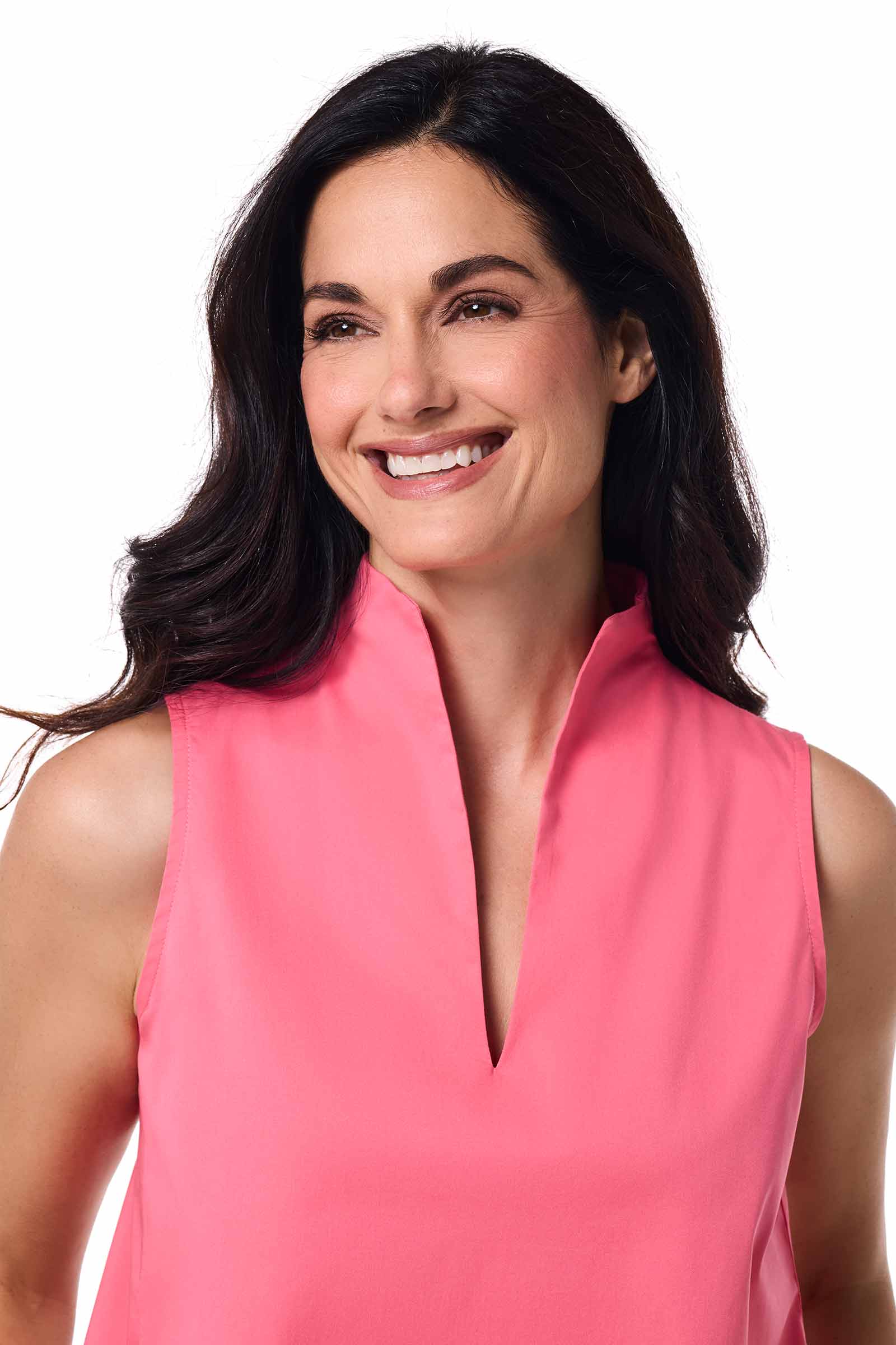 Women's Cape Coral Stand Collar Blouse | Sunkist Coral - Image 4