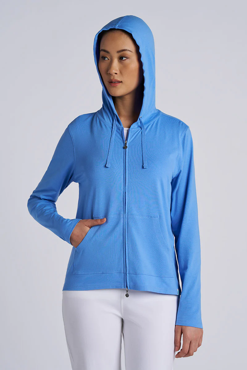 Women's Seaside Zip-Up Hoodie | Bluebell - Image 2