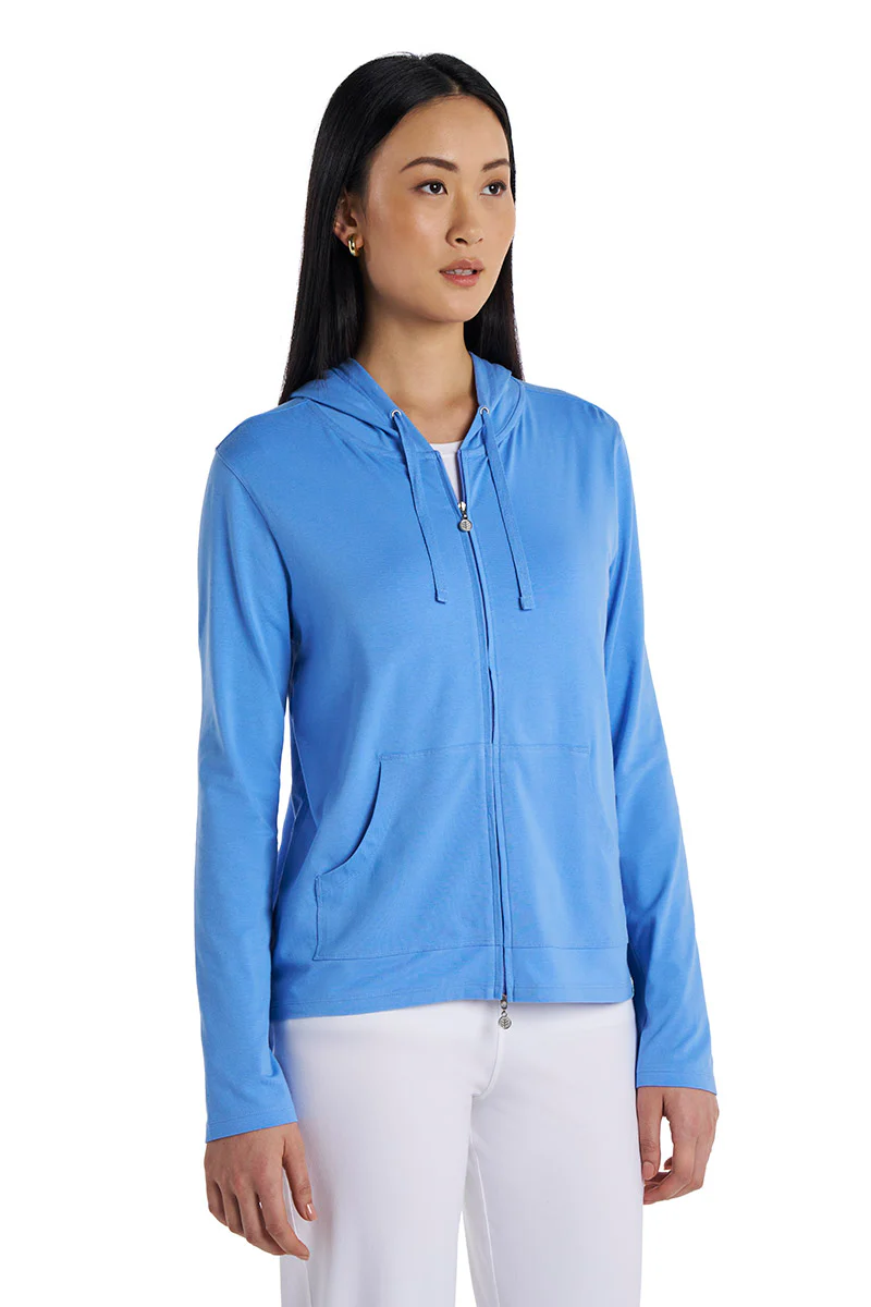 Women's Seaside Zip-Up Hoodie | Bluebell - Image 3