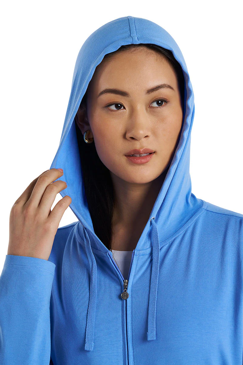 Women's Seaside Zip-Up Hoodie | Bluebell - Image 8