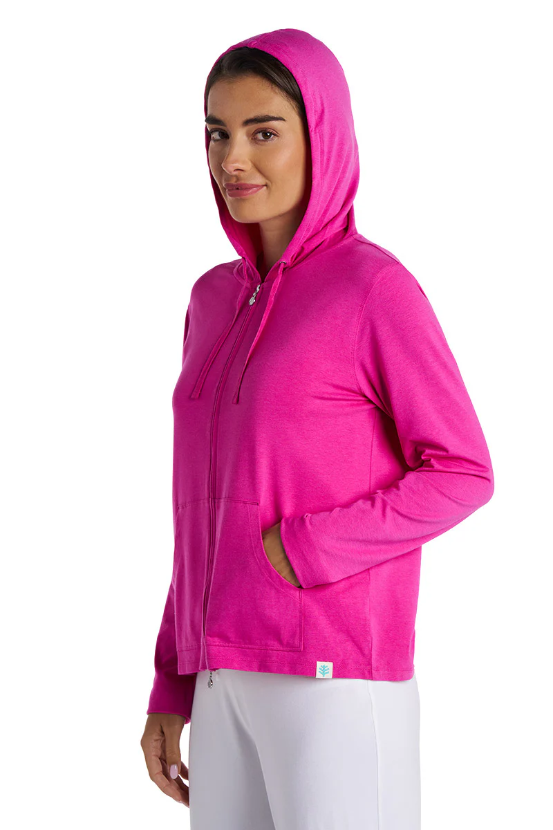 Women's Seaside Zip-Up Hoodie | Fuchsia - Image 5