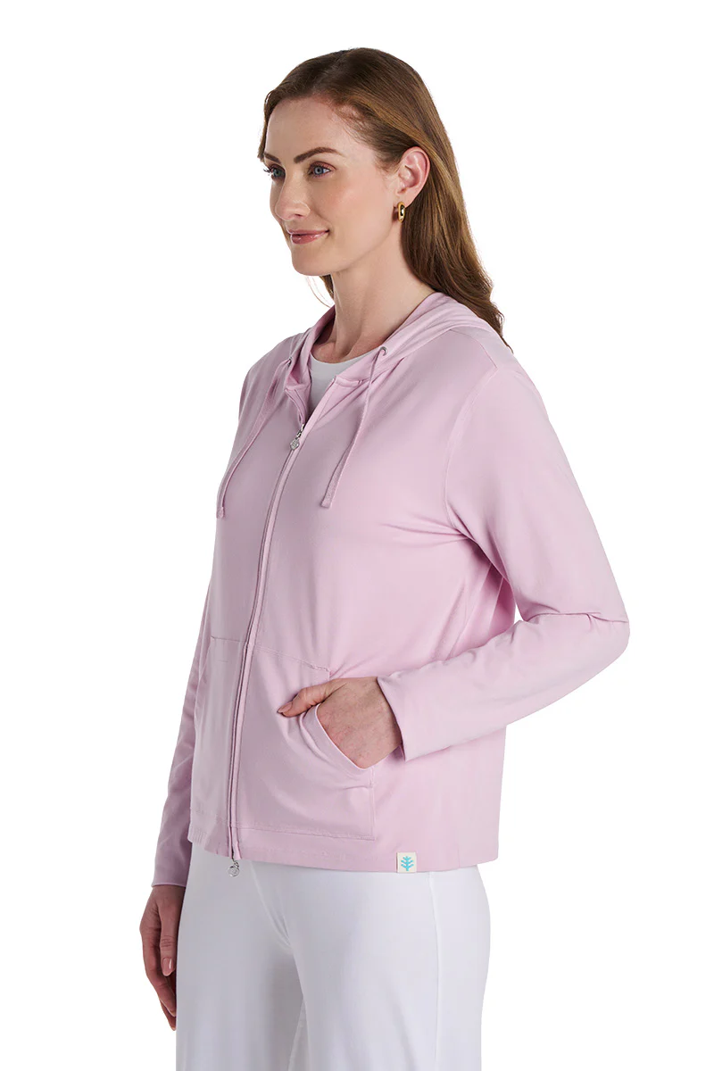 Women's Seaside Zip-Up Hoodie | Powder - Image 4