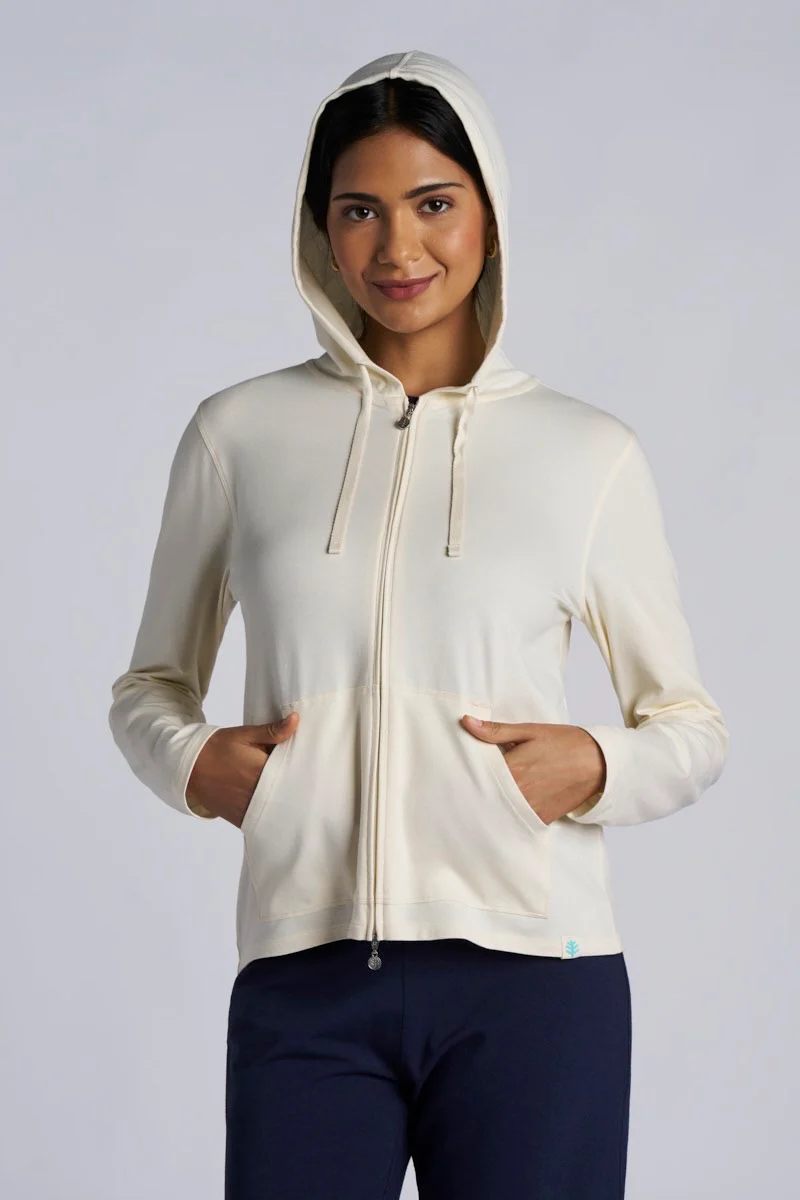 Women's Seaside Zip-Up Hoodie | Vanilla - Image 3