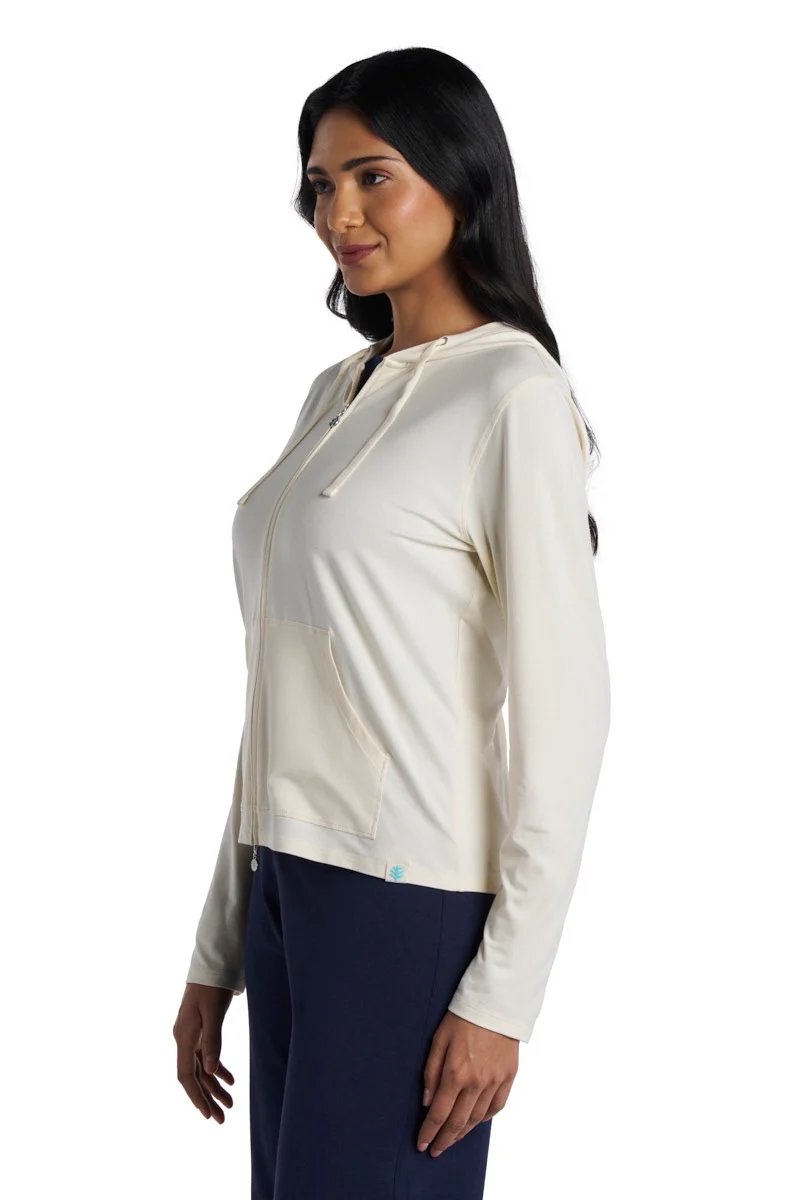 Women's Seaside Zip-Up Hoodie | Vanilla - Image 4