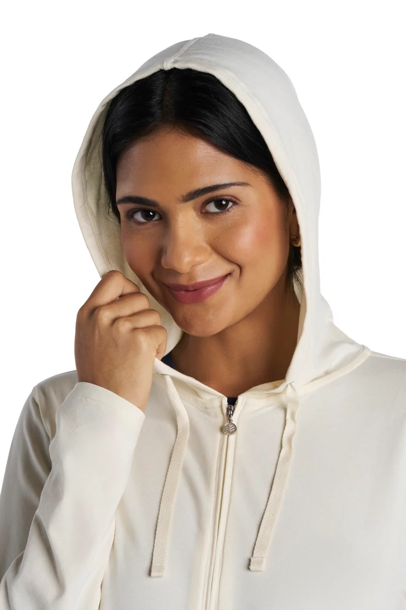 Women's Seaside Zip-Up Hoodie | Vanilla - Image 6