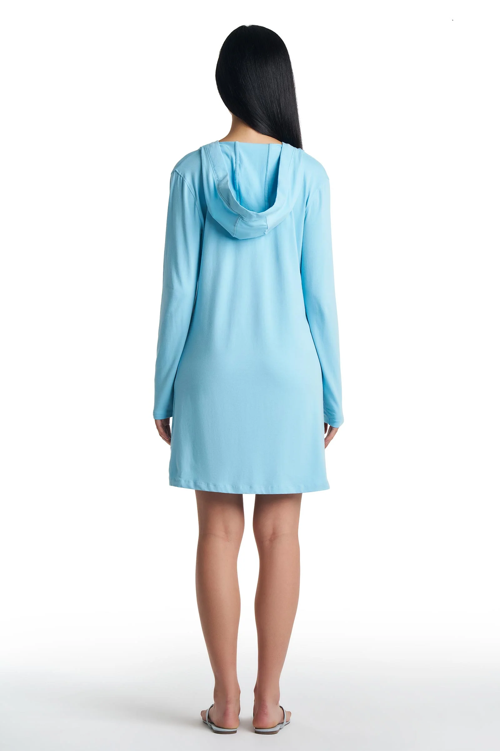 Women's Catalina Cover-Up Dress with Pockets | Arctic Blue - Image 6