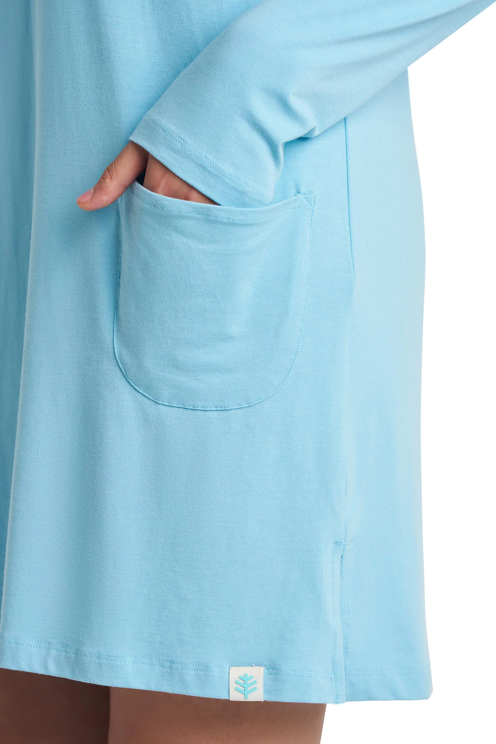 Women's Catalina Cover-Up Dress with Pockets | Arctic Blue - Image 9