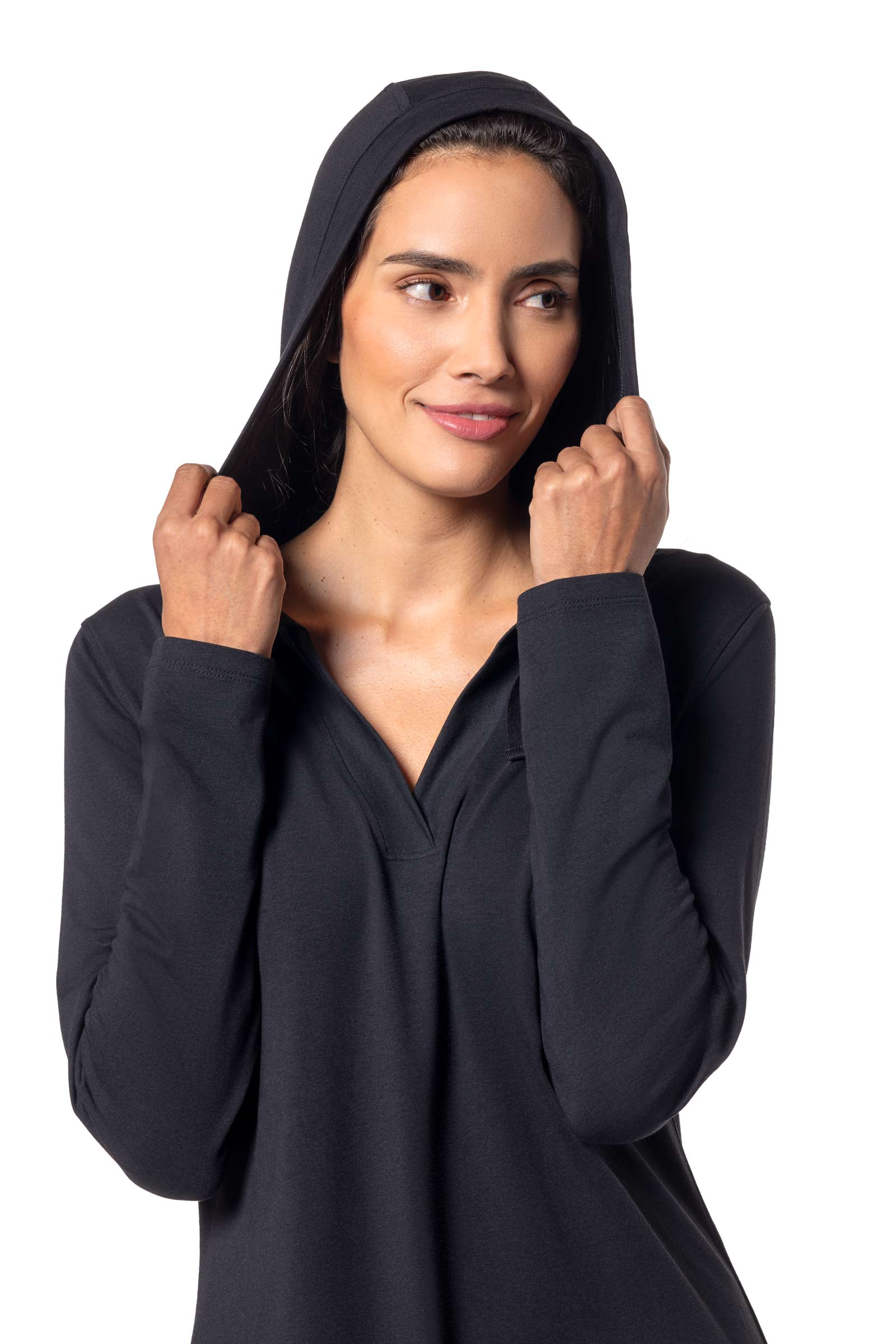 Women's Catalina Cover-Up Dress with Pockets | Black - Image 5