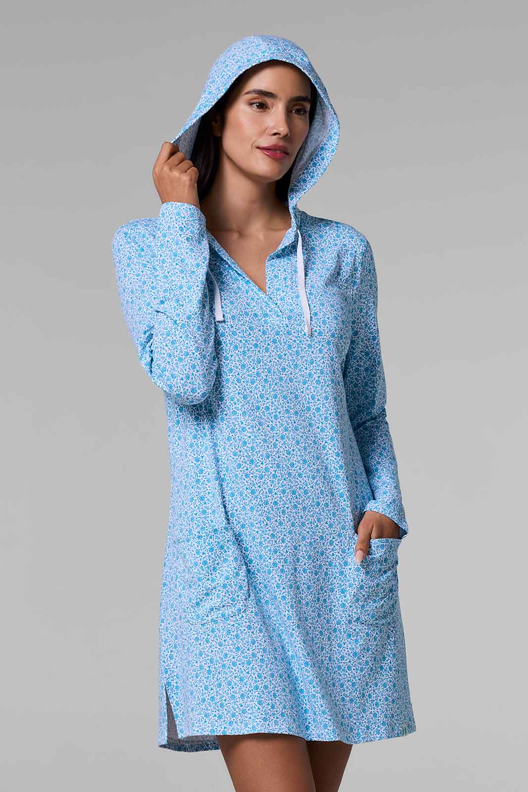 Women's Catalina Cover-Up Dress with Pockets | Malibu Blue Shell We