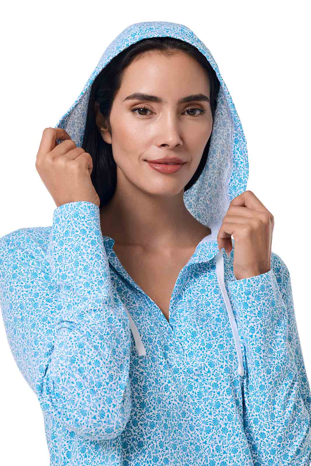 Women's Catalina Cover-Up Dress with Pockets | Malibu Blue Shell We - Image 6