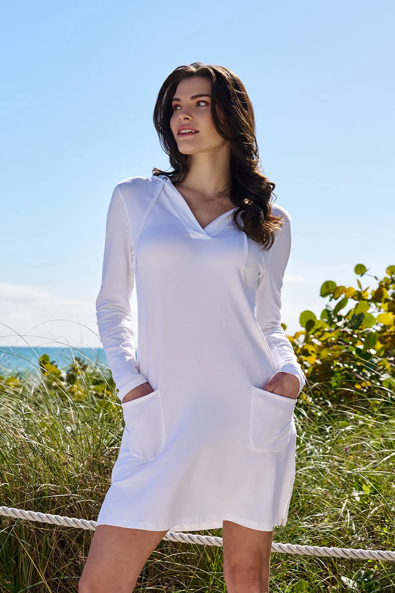 Women's Catalina Cover-Up Dress with Pockets | White