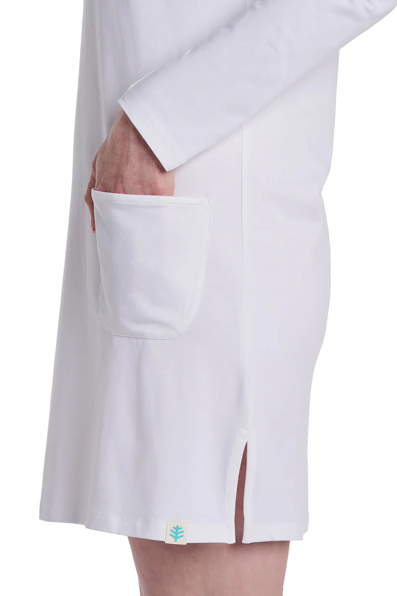 Women's Catalina Cover-Up Dress with Pockets | White - Image 7