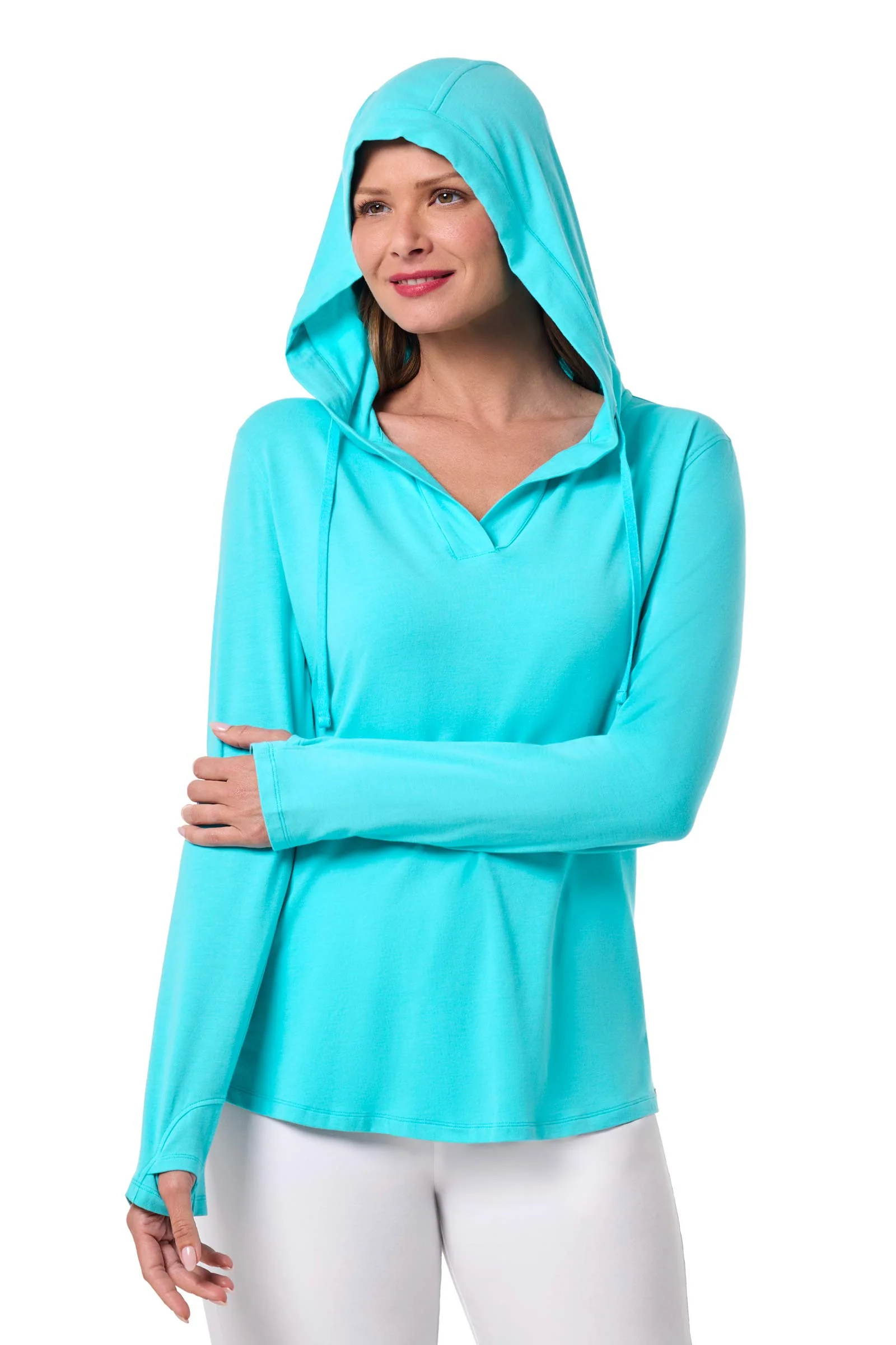 Women's Catalina Hoodie | Blue Curacao - Image 7