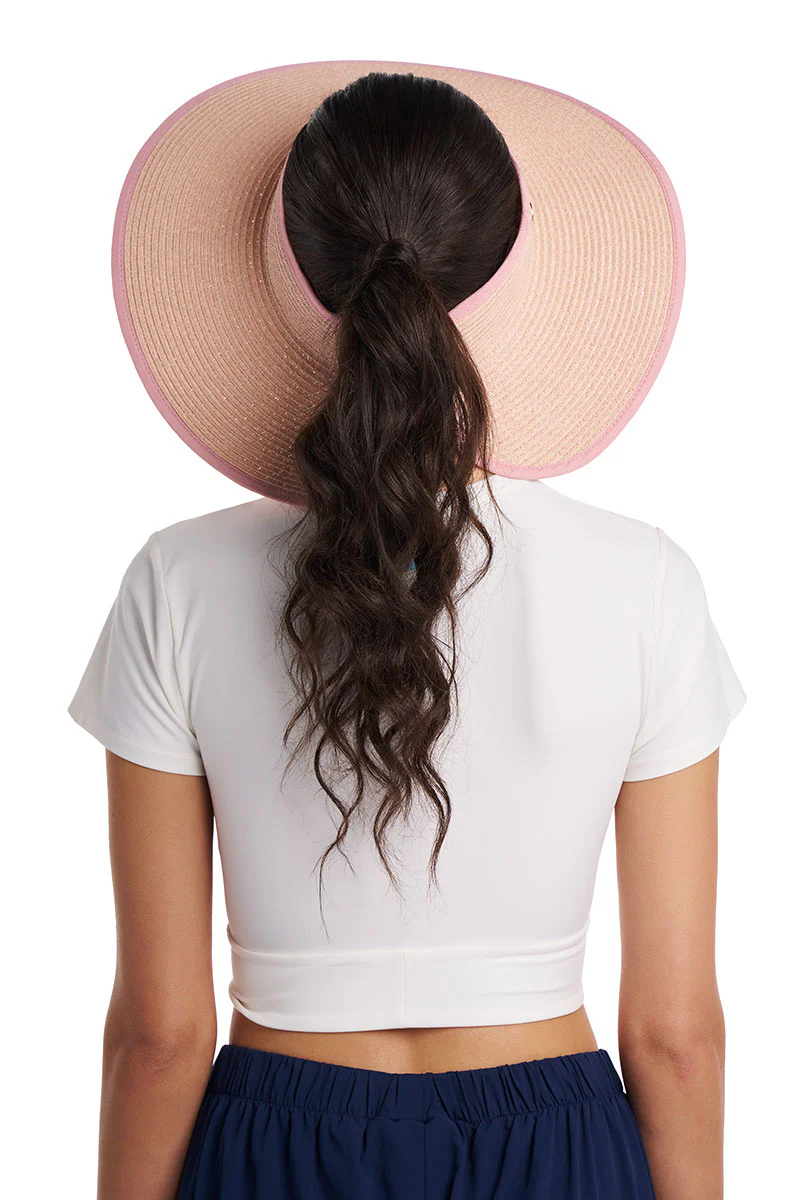 Women's Coolibar Rolled Packable Braid Visor | Primrose - Image 5