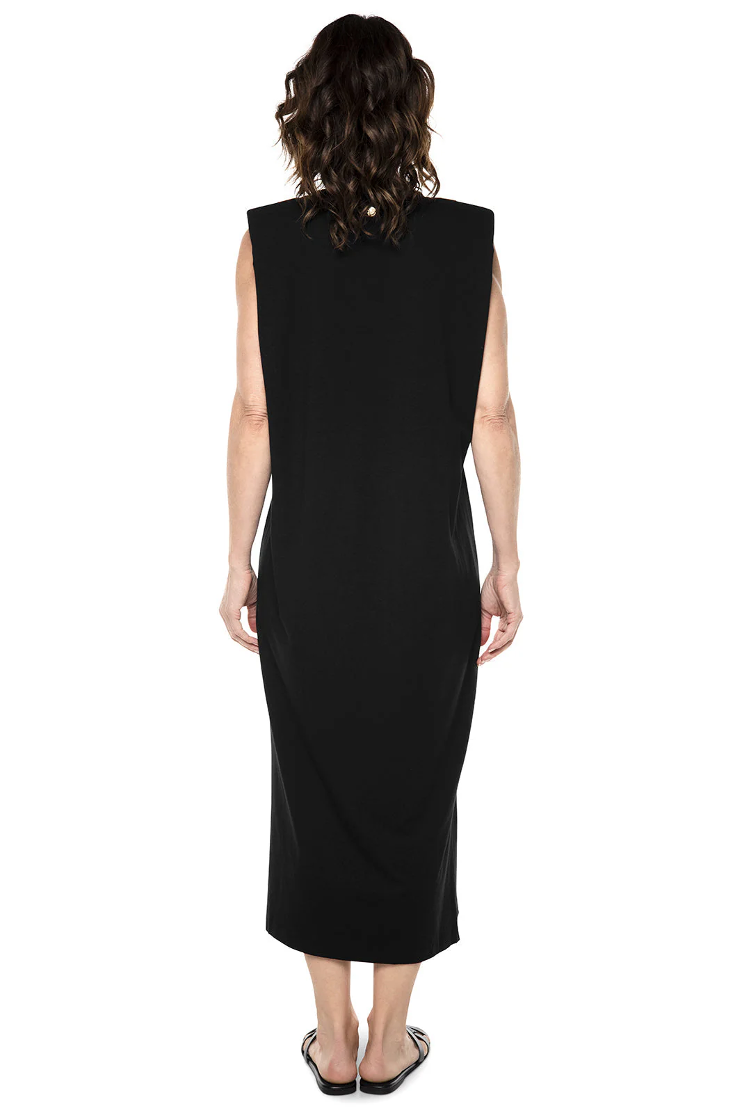 Women's Coral Way Sleeveless Midi Dress | Black - Image 3