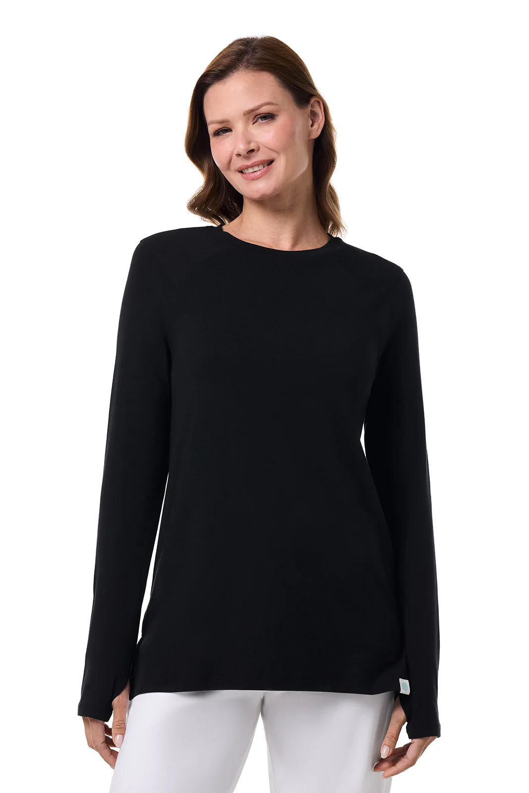 Women's Dania Long Sleeve T-Shirt with Thumbholes | Black - Image 2