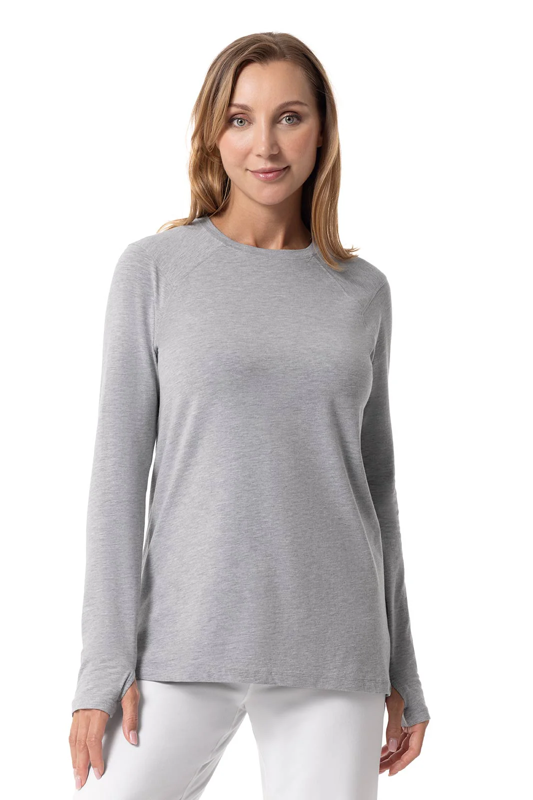 Women's Dania Long Sleeve T-Shirt with Thumbholes | Grey Heather - Image 2